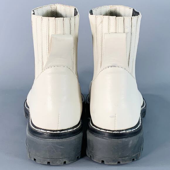 RAG & BONE Size 10 White Leather Pull On Ankle Boots - Picture 3 of 12